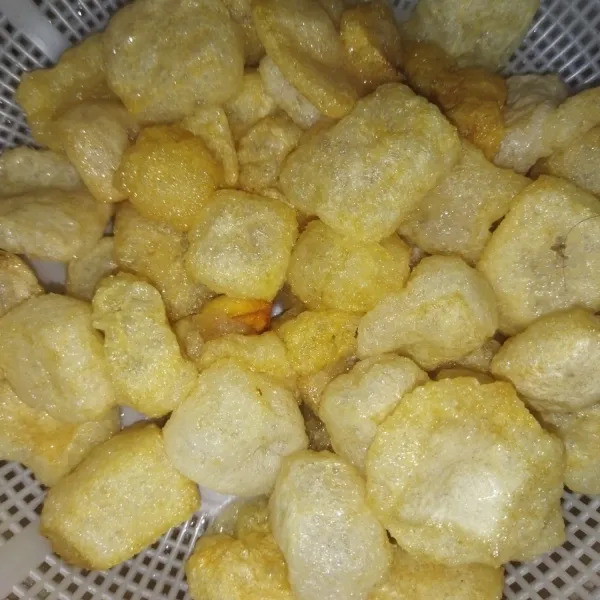 Lalu angkat, bilas sekali saja, lalu tiriskan.