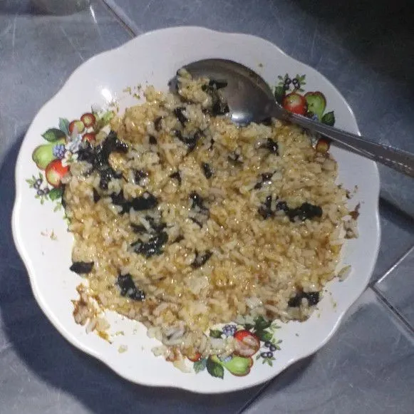 Step 3 Kerak Telor Nasi Nori