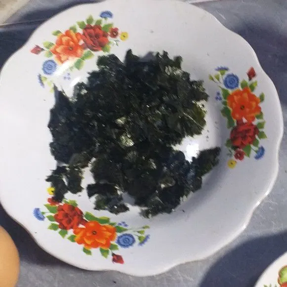 Step 1 Kerak Telor Nasi Nori