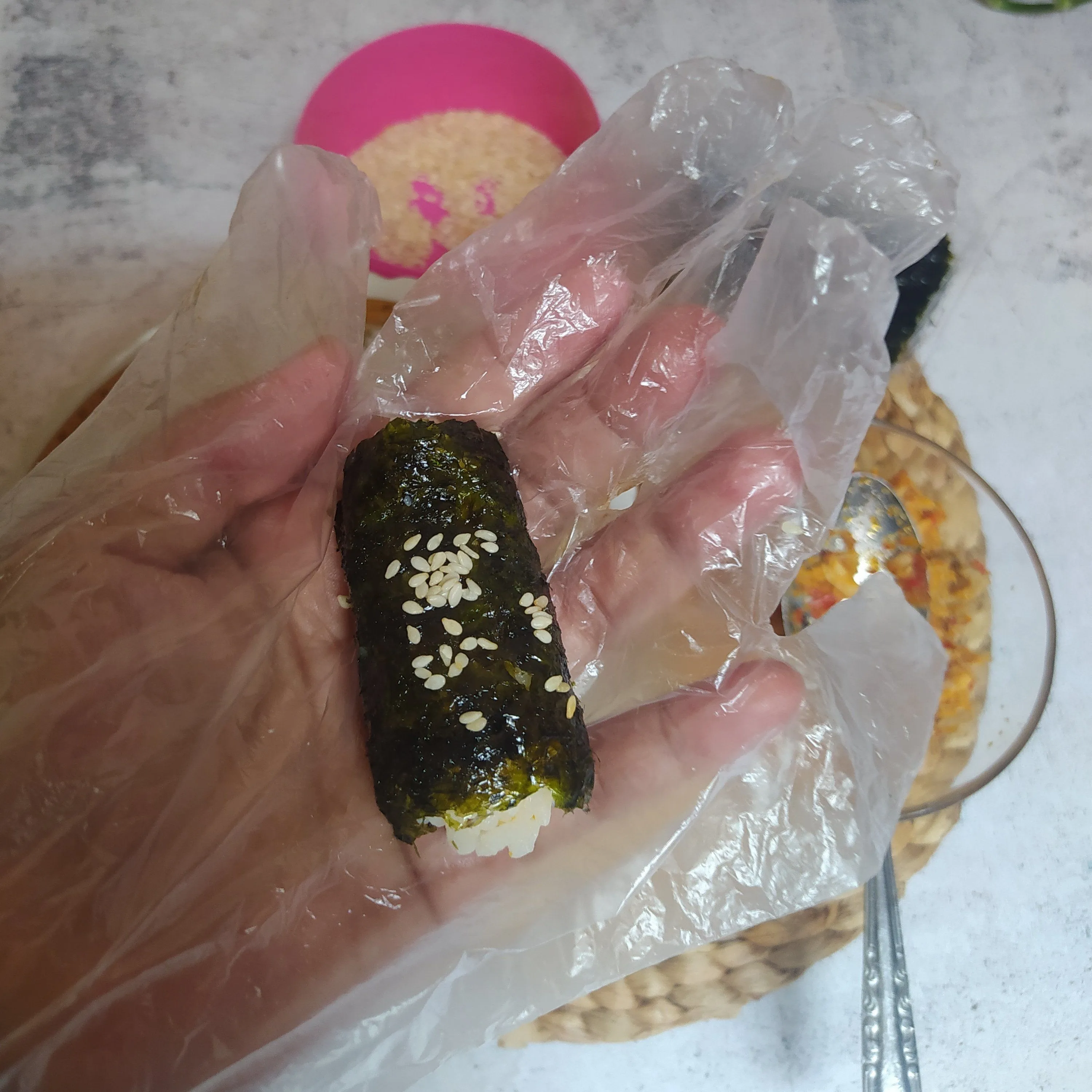 Step 8 Onigiri Ayam Suwir