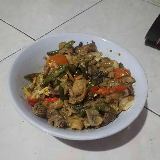 Oseng Kikil Cabe Hijau