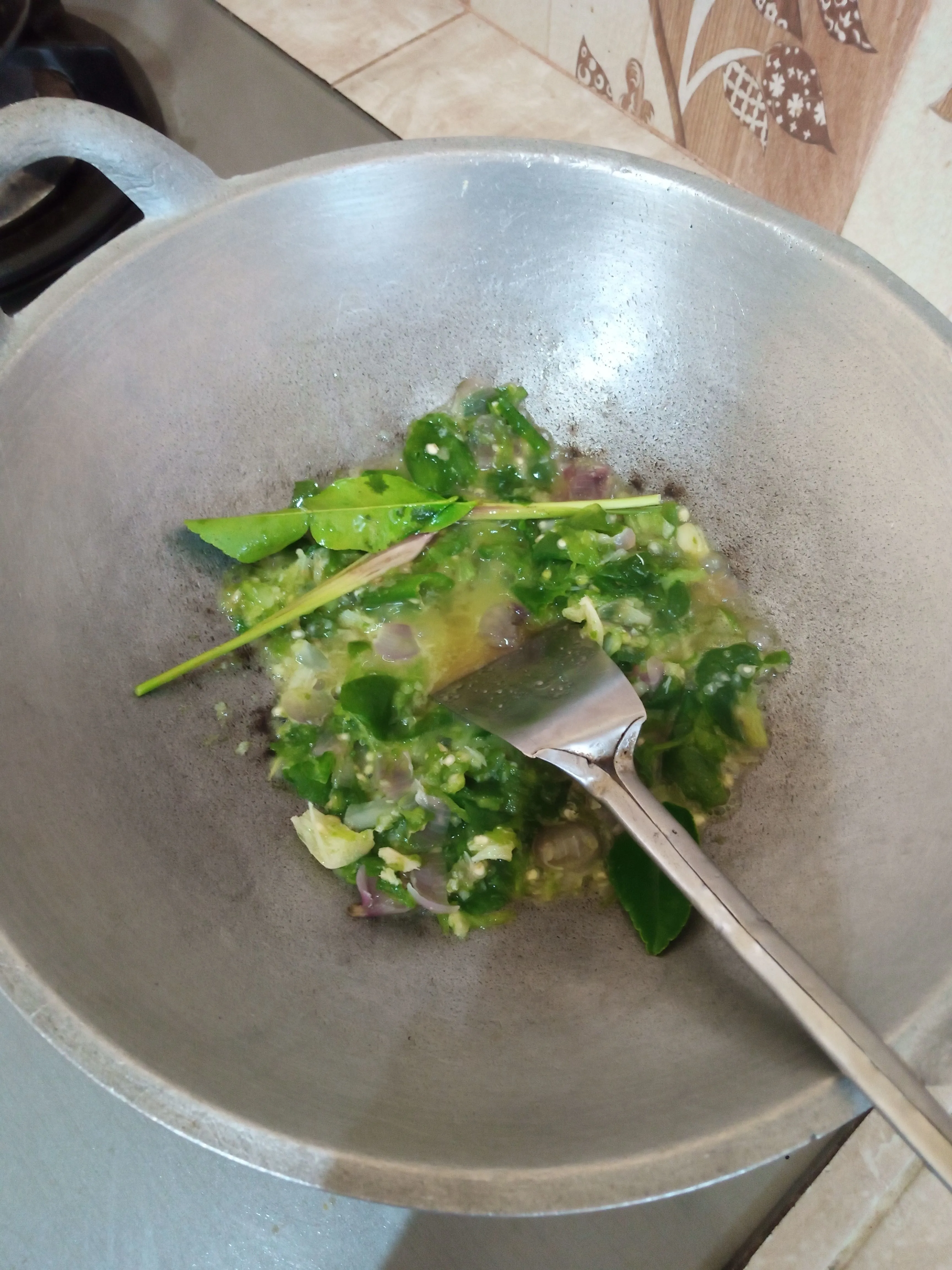 Step 3 Sambal Ijo Telur Puyuh Udang Pete