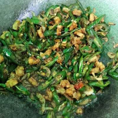 Step 6 Oseng Udang Rebon Lombok ijo