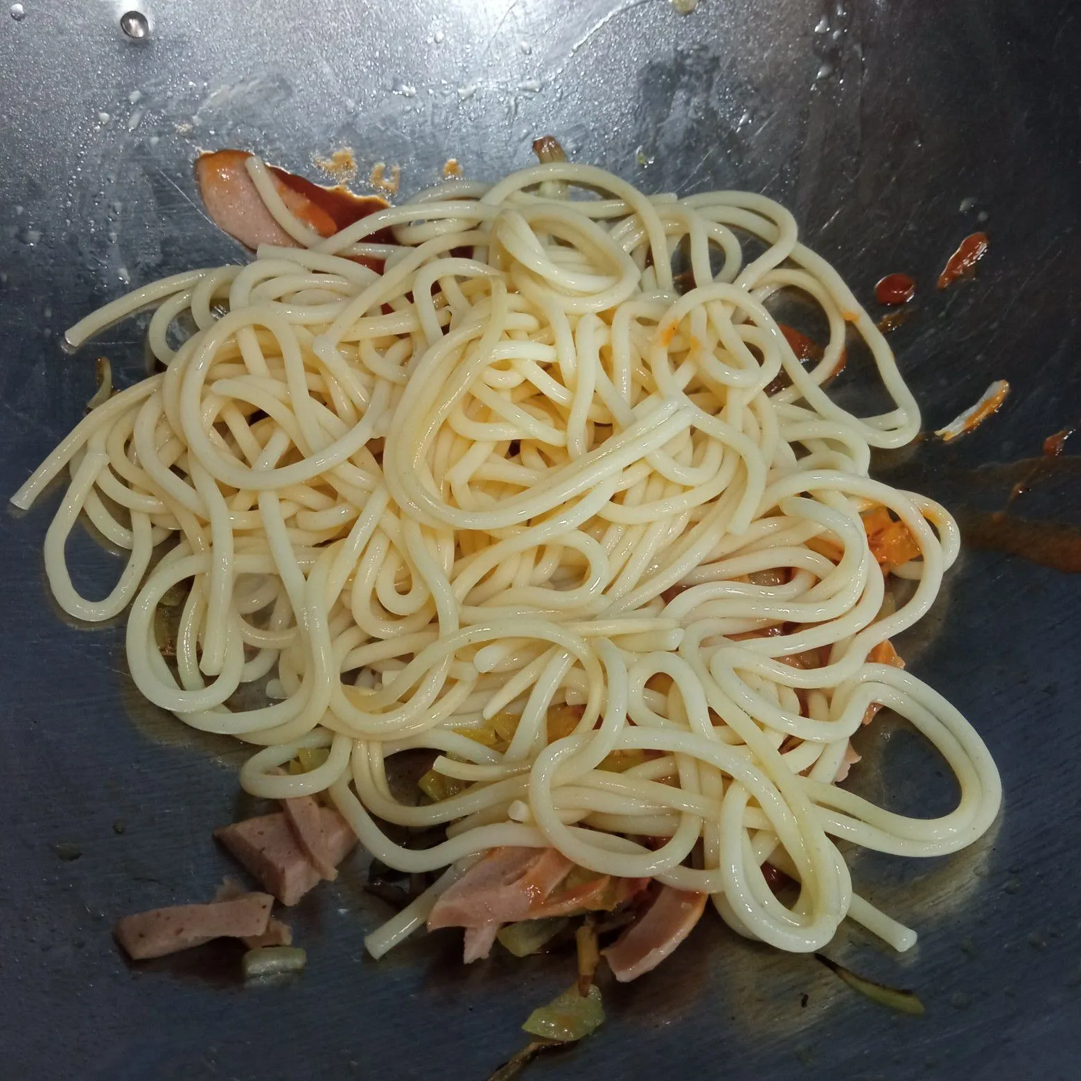 Step 4 Spaghetti Bolognese Sosis Goreng