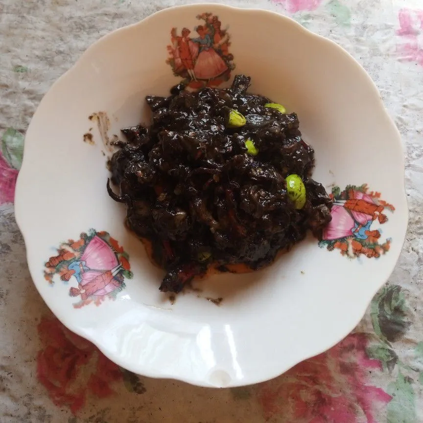Step 6 Tumis Hitam Cumi Asin Pete