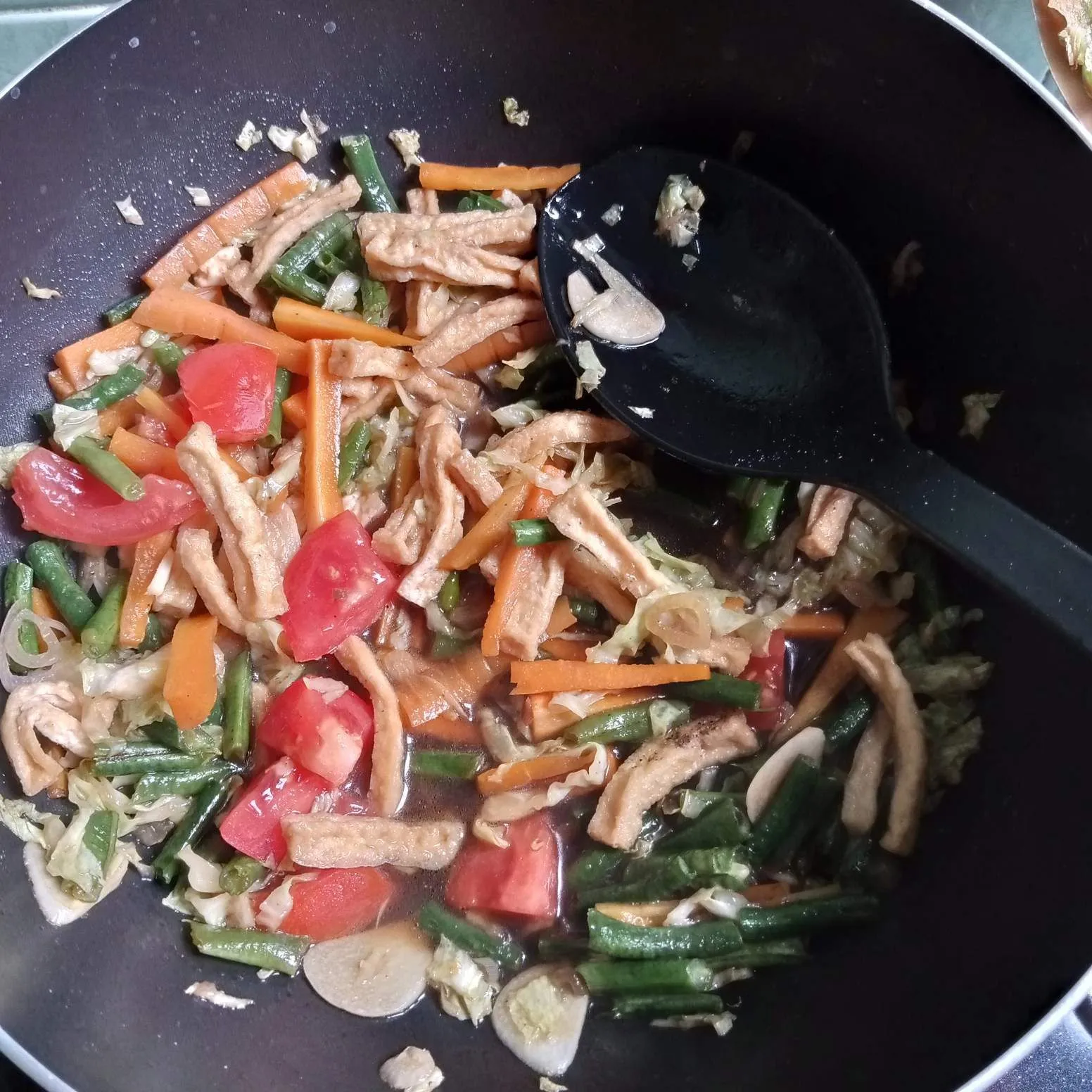 Step 7 Tumis Tahu Wortel Kacang Kubis