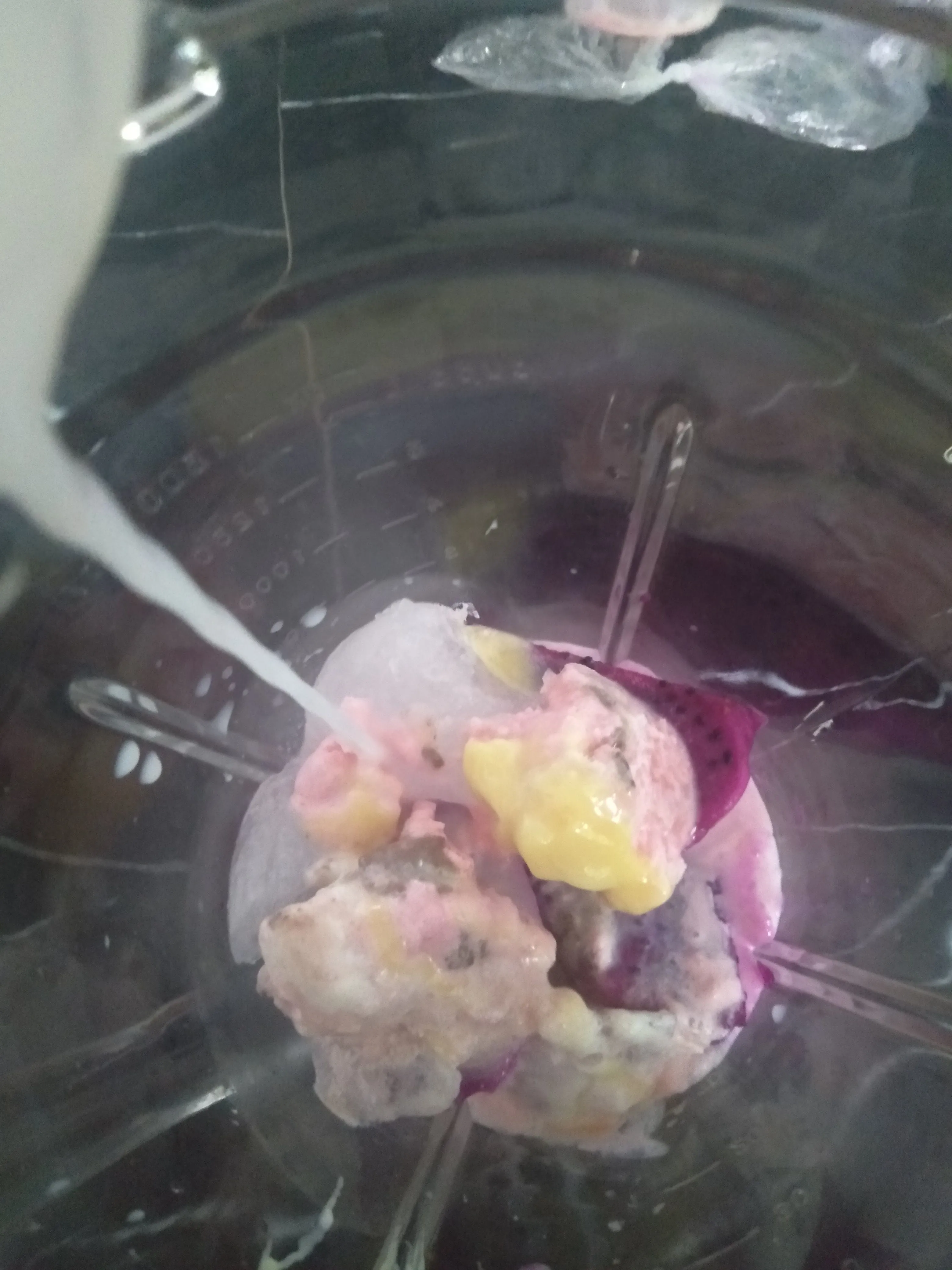 Step 4 dragon fruit milkshake