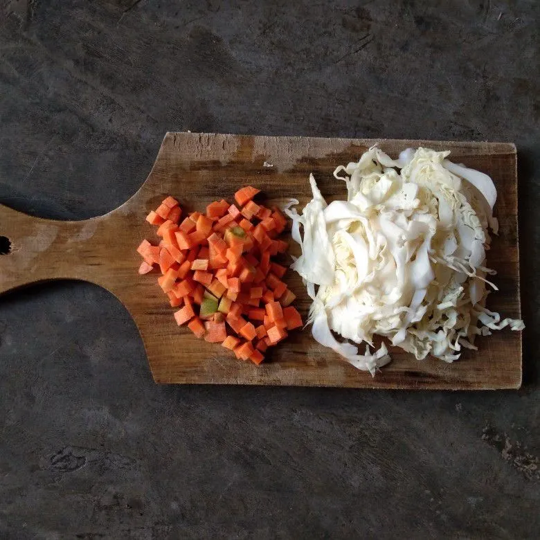 Step 2 Nasi Goreng Daging Wortel dan Kubis