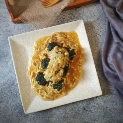 Tahu Bayam Saus Jamur Enoki