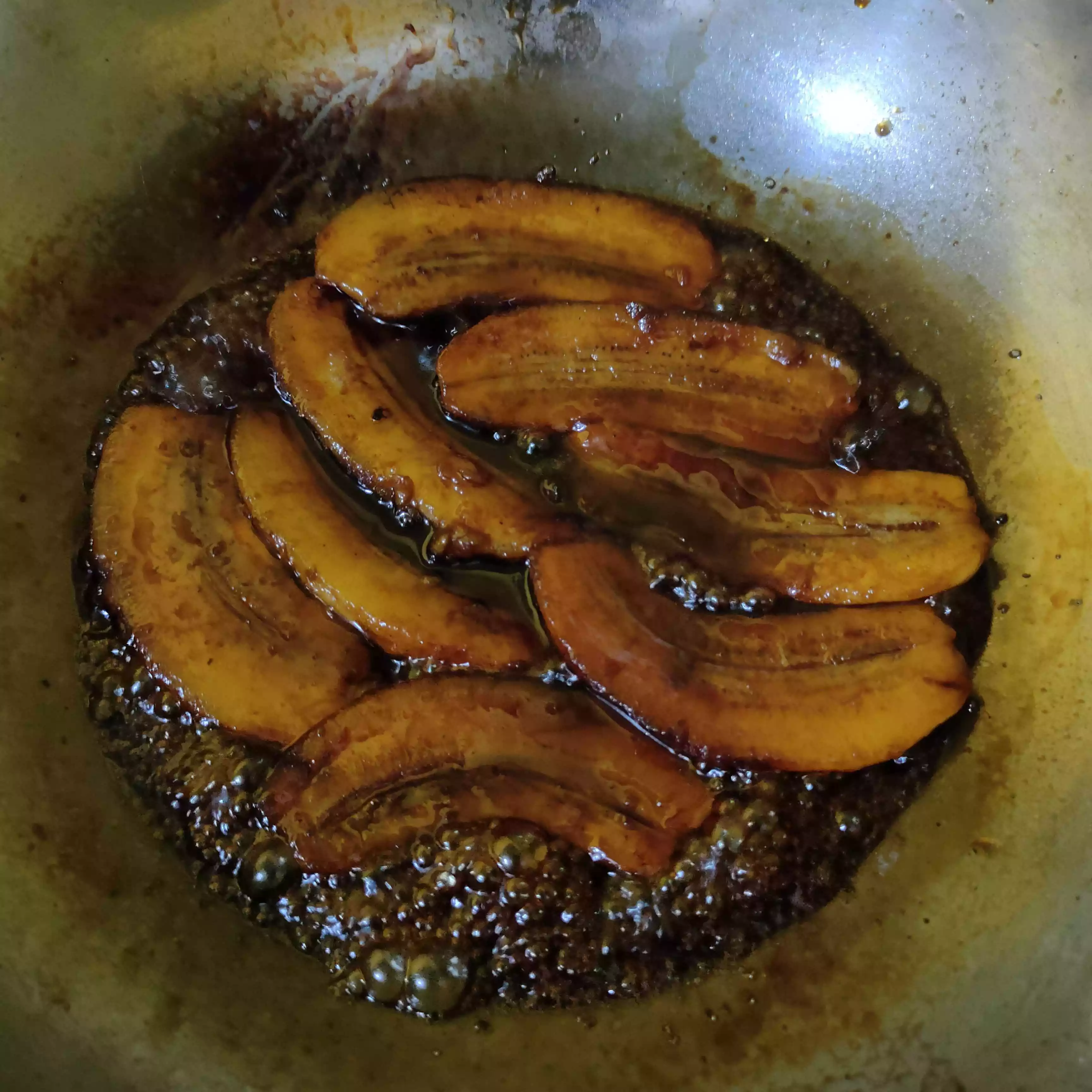 Step 5 Pisang Karamel Moka