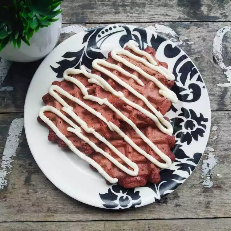 Step 7 Red Velvet Oatmeal Waffle