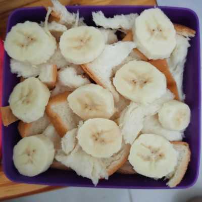 Step 3 Bread Choco Banana Pudding