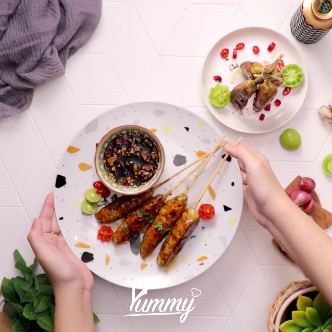 Step 5 Sate Buntel Ayam Jamur