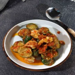 Tumis Pedas Udang Terong Hijau