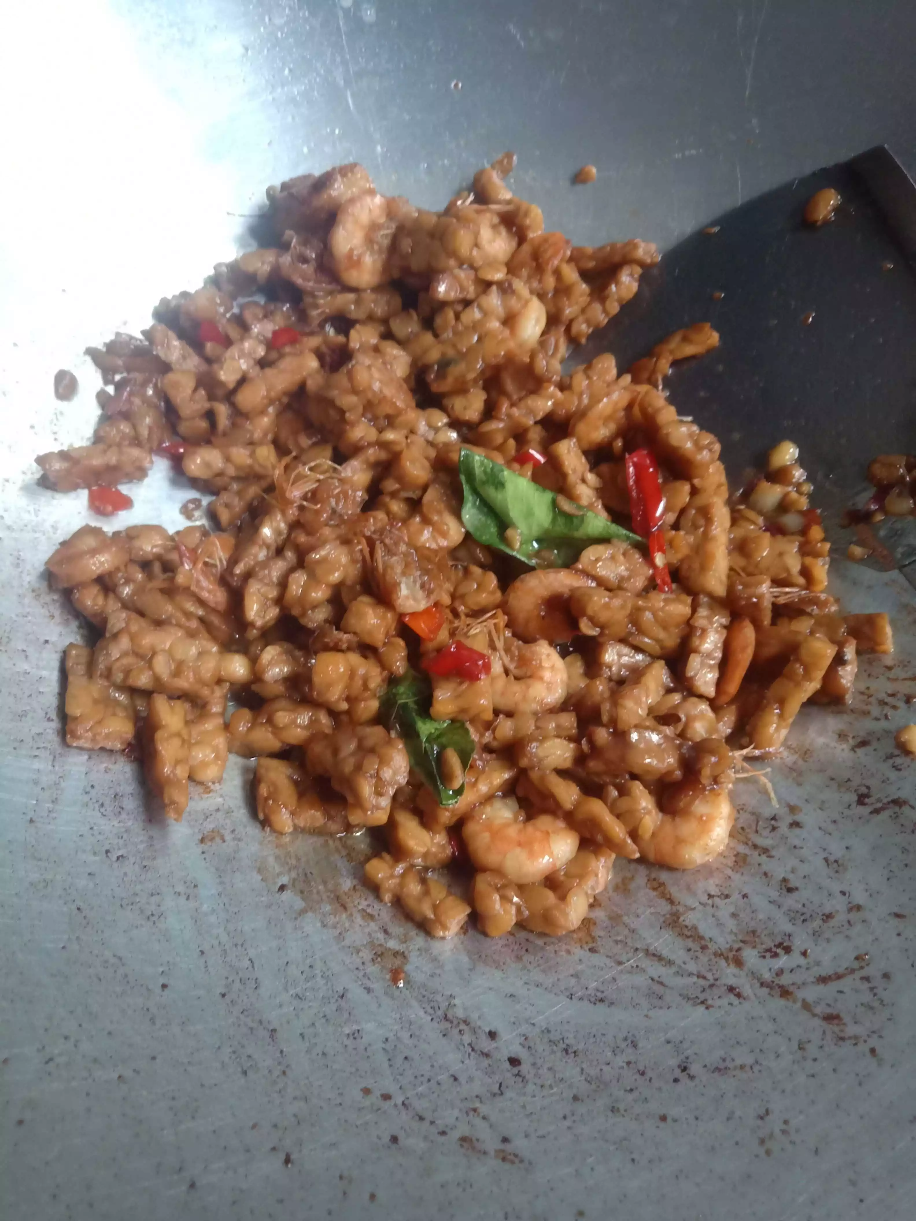 Step 5 Tumis tempe udang