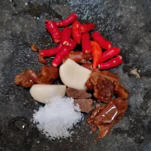 Siapkan bahan bumbu,lalu ulek hingga halus