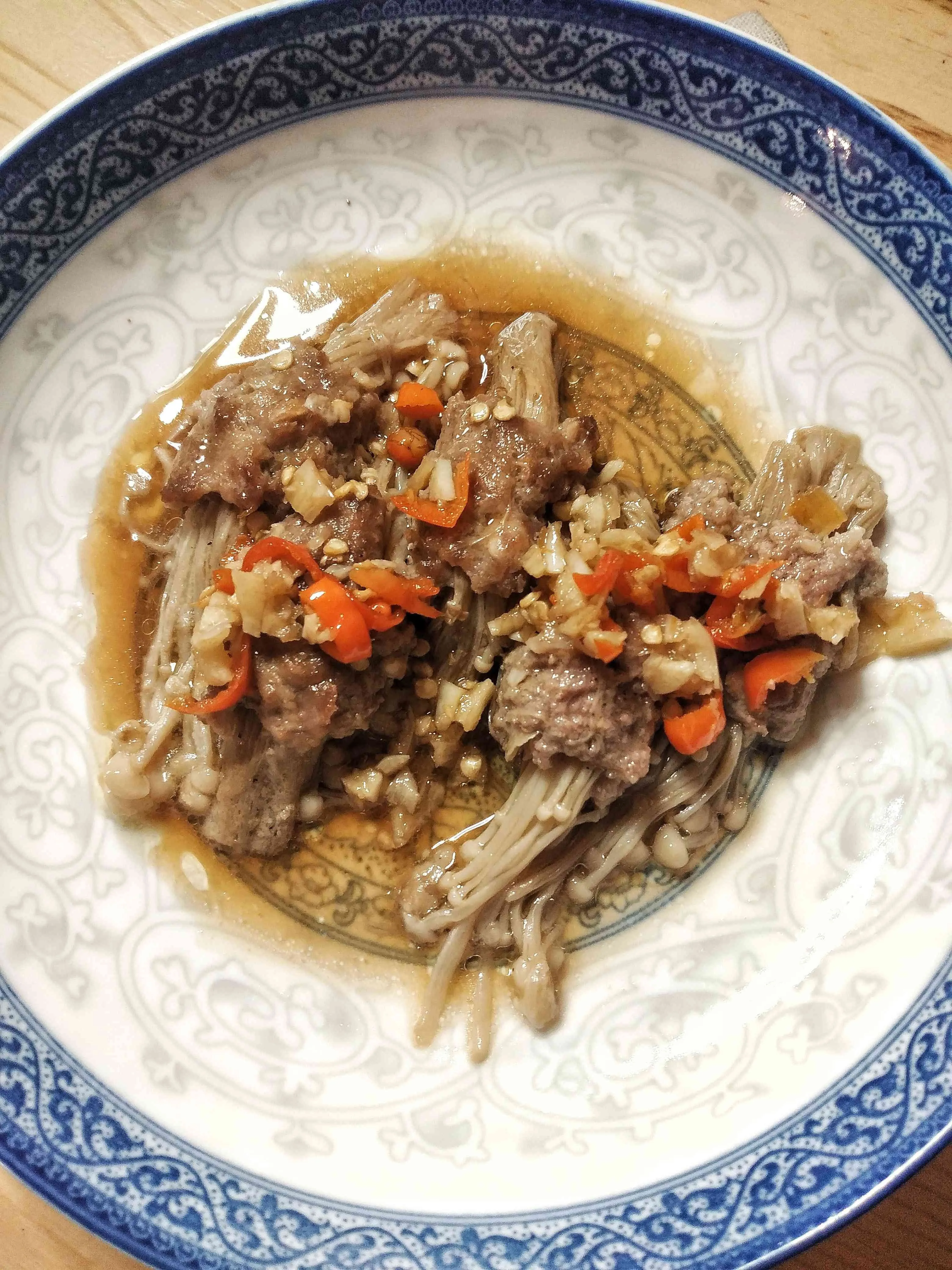 Enoki Gulung Daging Siram Kuah