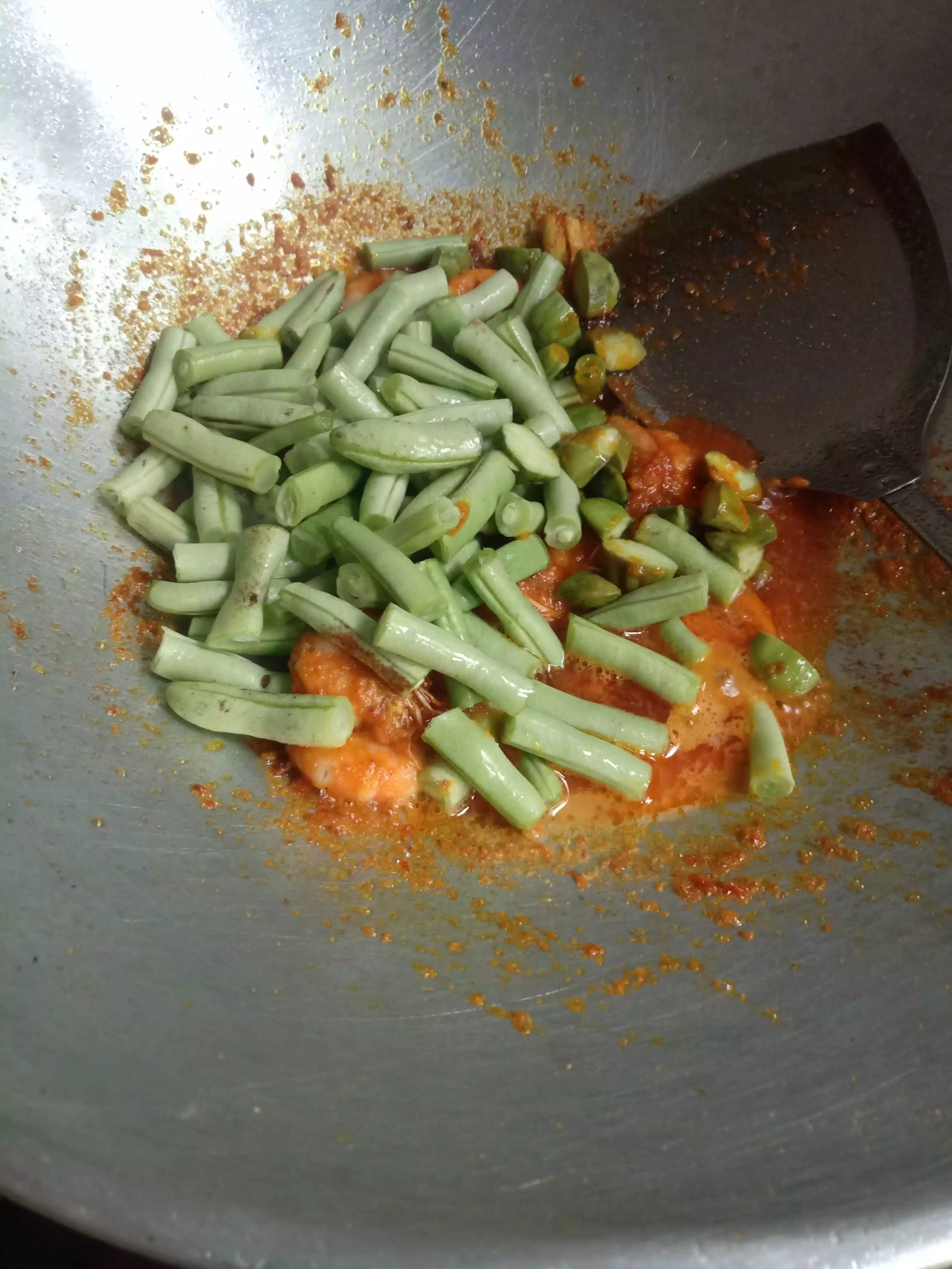 Step 2 Buncis Tempe Kuah Santan