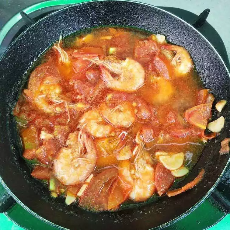 Step 5 Udang Kuah Tomat