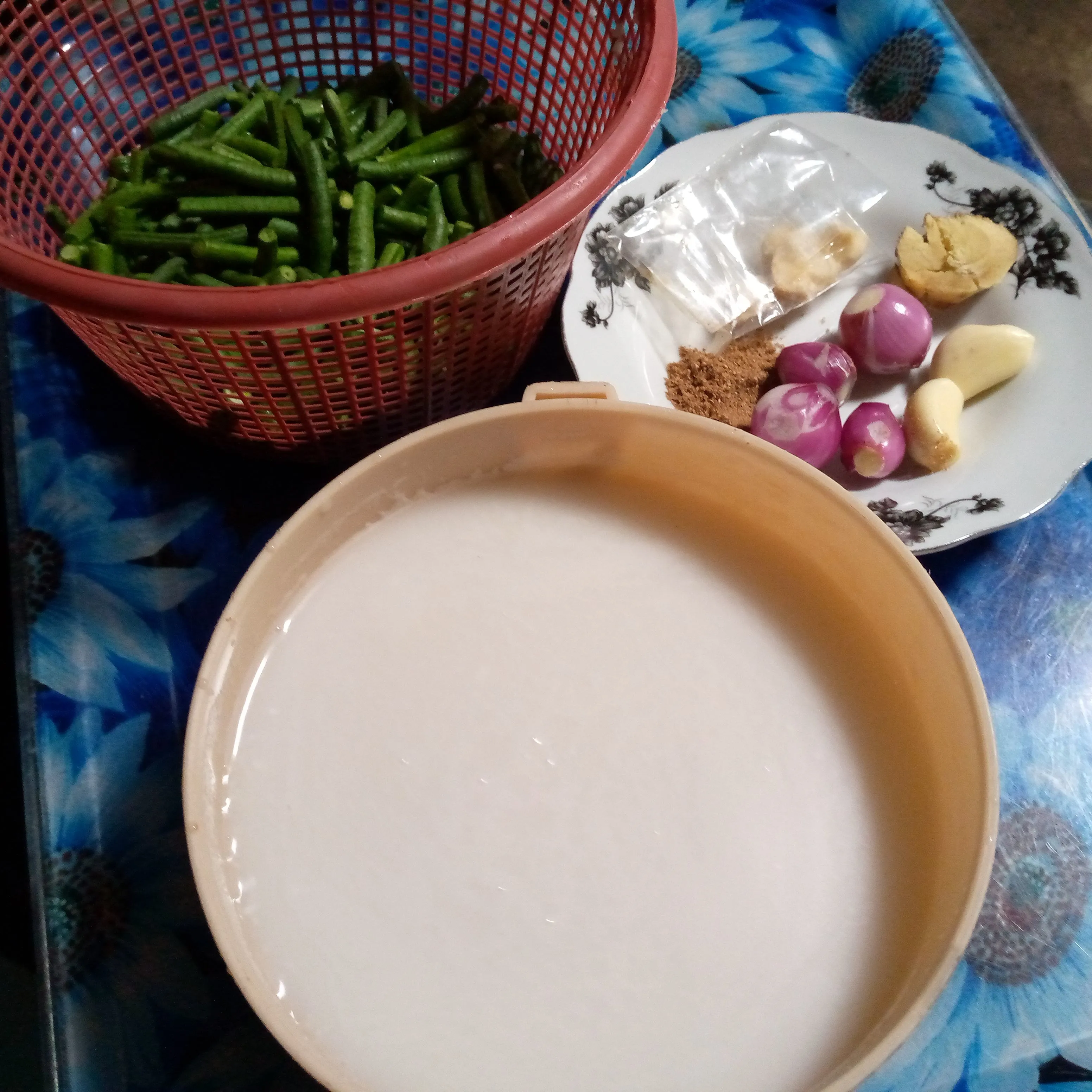 Step 1 Bobor Kacang Panjang