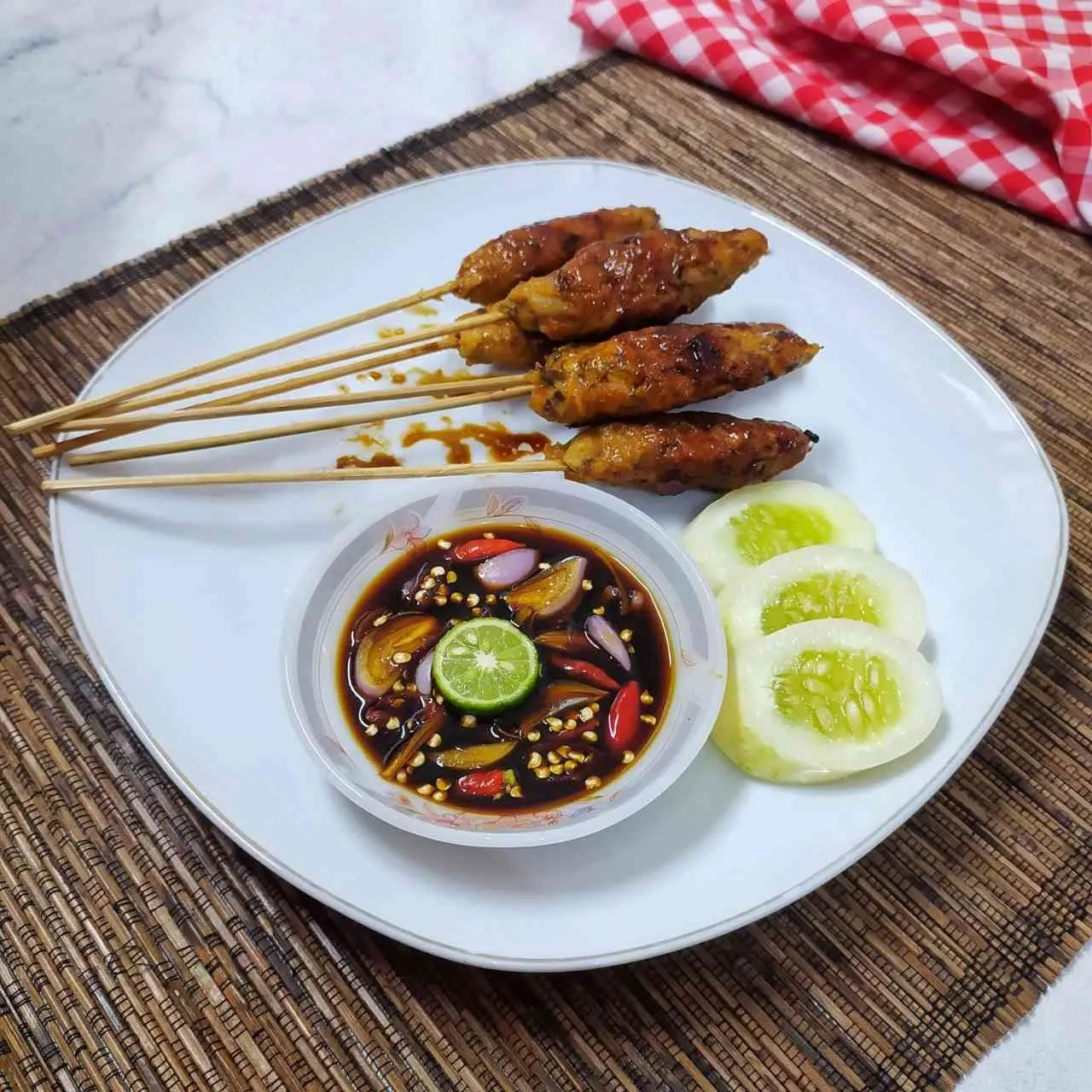 Sate Buntel Ayam Jamur Kancing