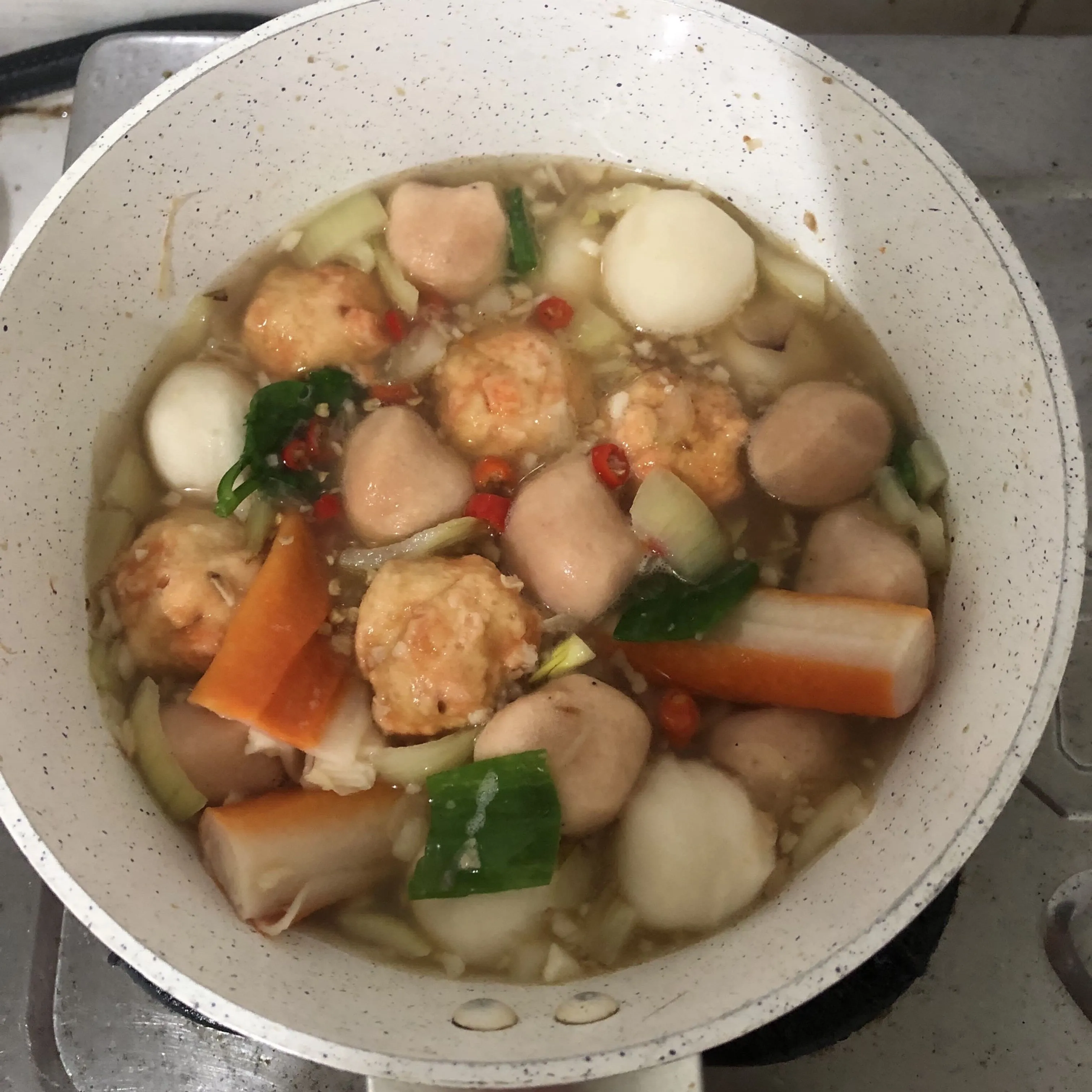 Step 5 Bihun kuah bakso pedas