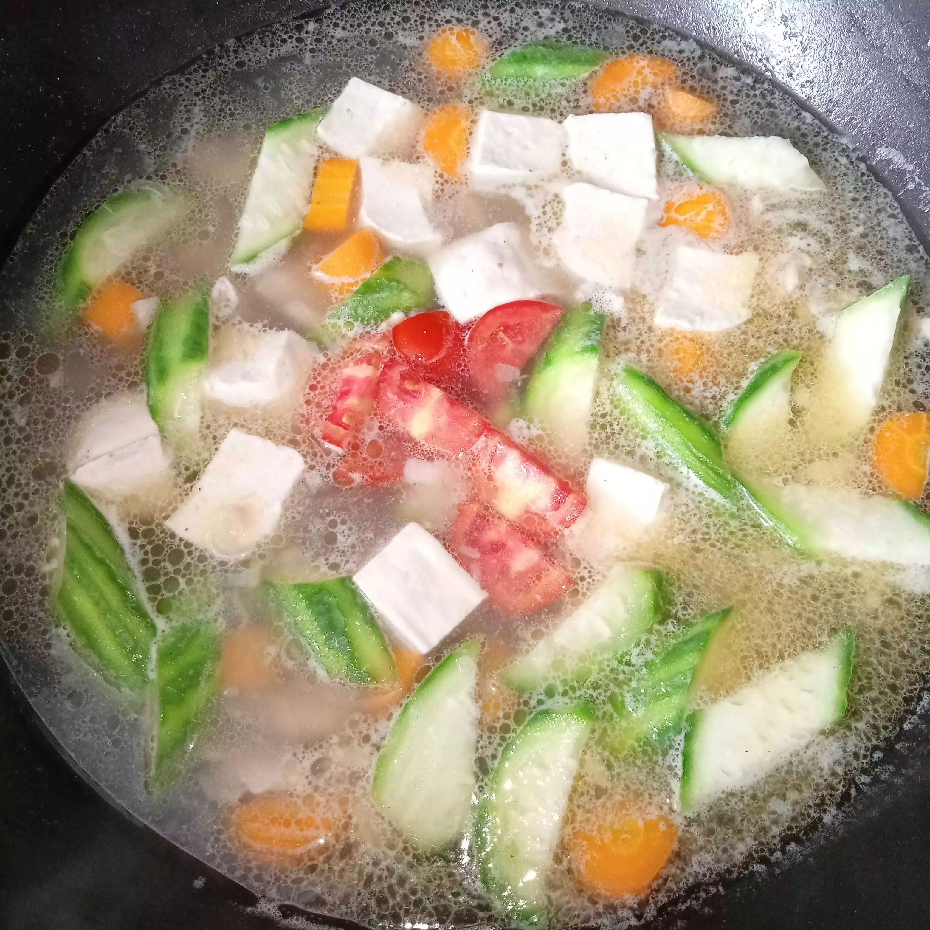 Step 6 Sop Oyong Ayam Tahu