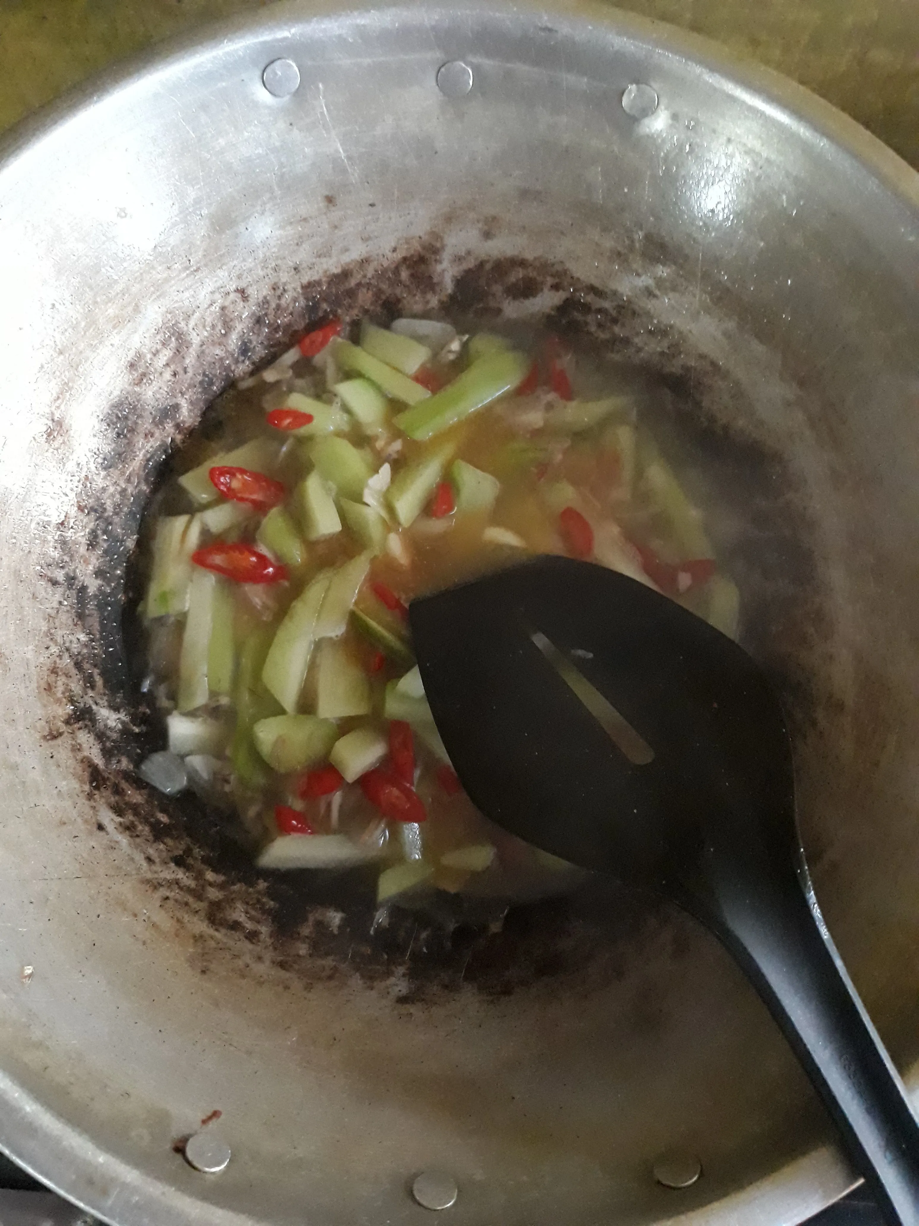 Step 6 Tumis Ikan Asin Labu Siam