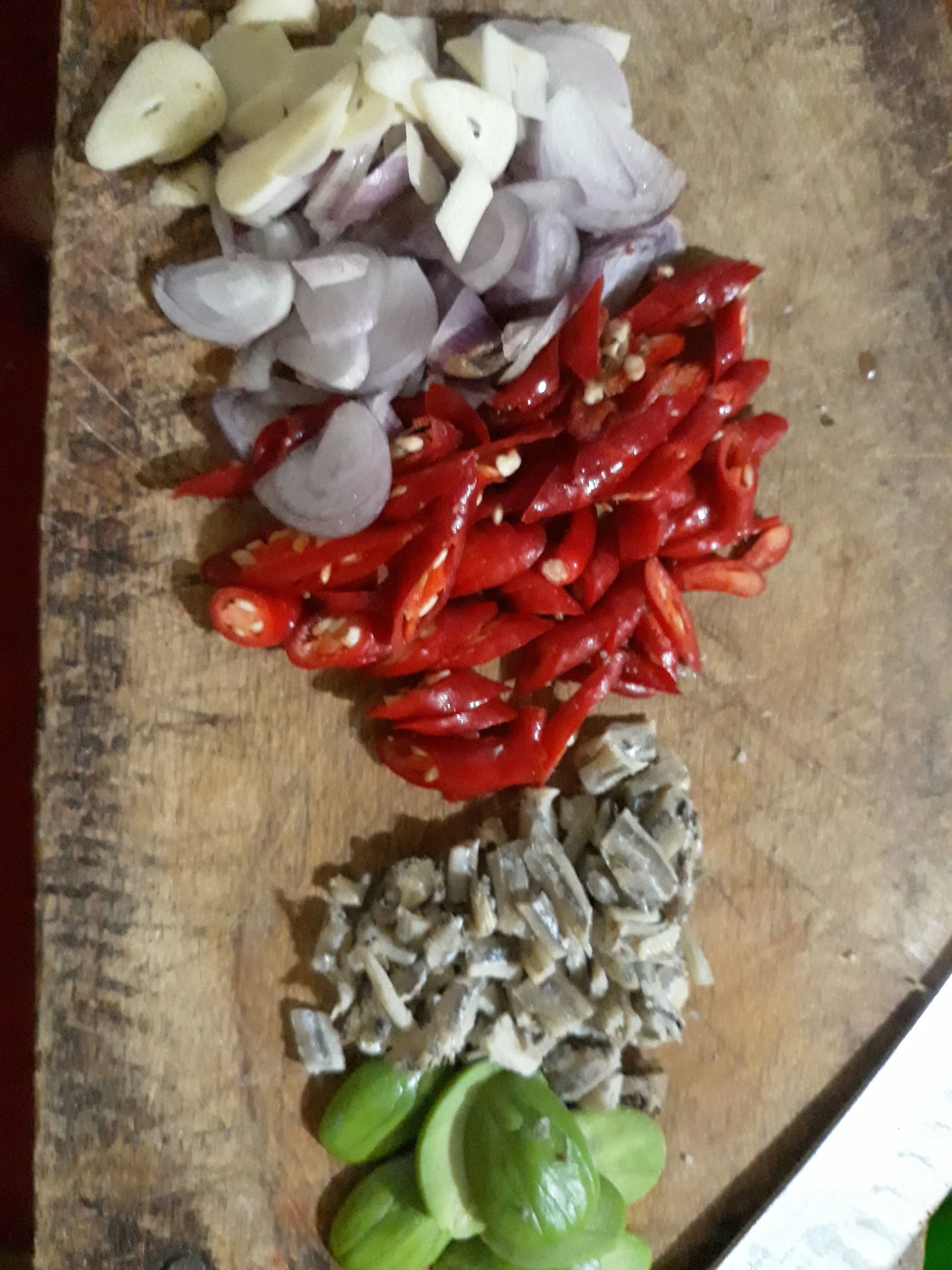 Step 1 Tumis Ikan Asin Labu Siam