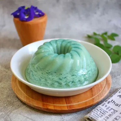 Puding Lumut Bunga Telang