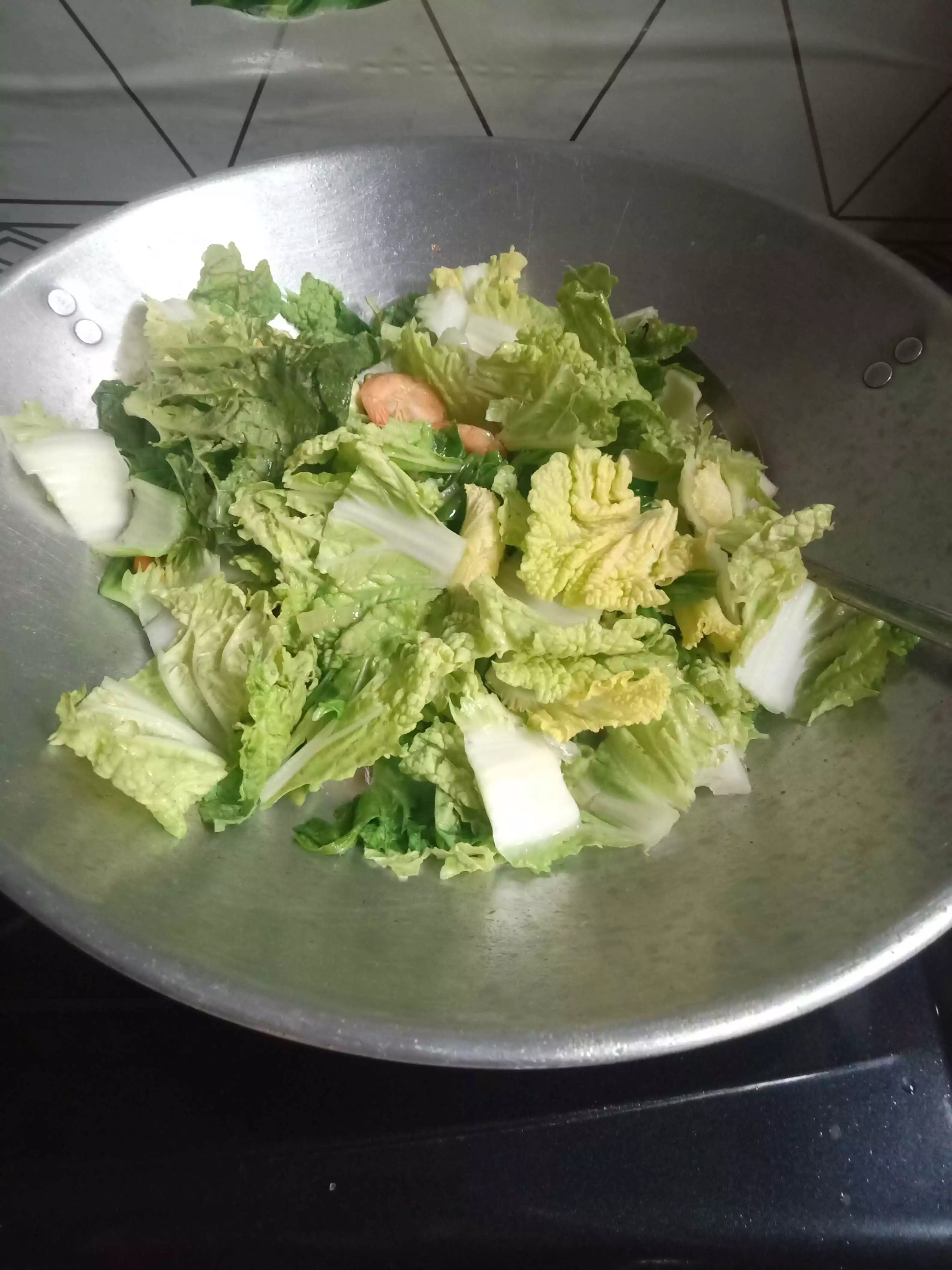Step 4 Cah Pokcoy Sawi Putih Udang