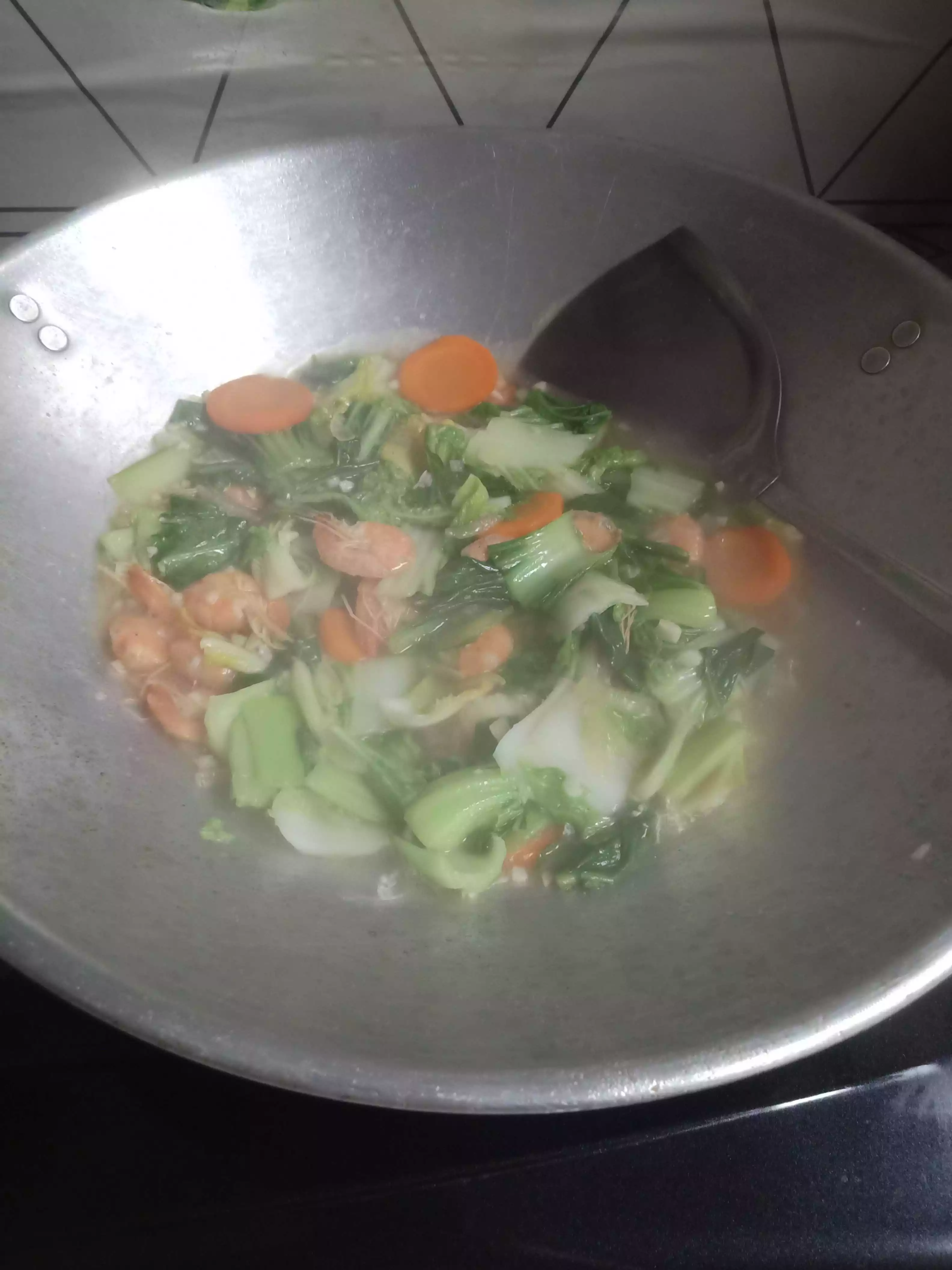 Step 5 Cah Pokcoy Sawi Putih Udang
