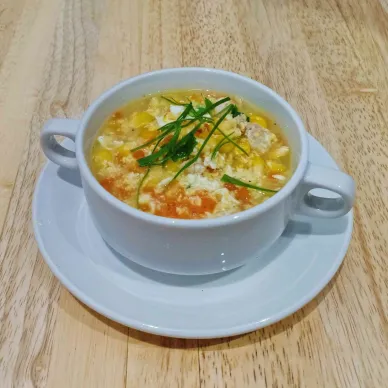 Sup Jagung Wortel Telur Serabut