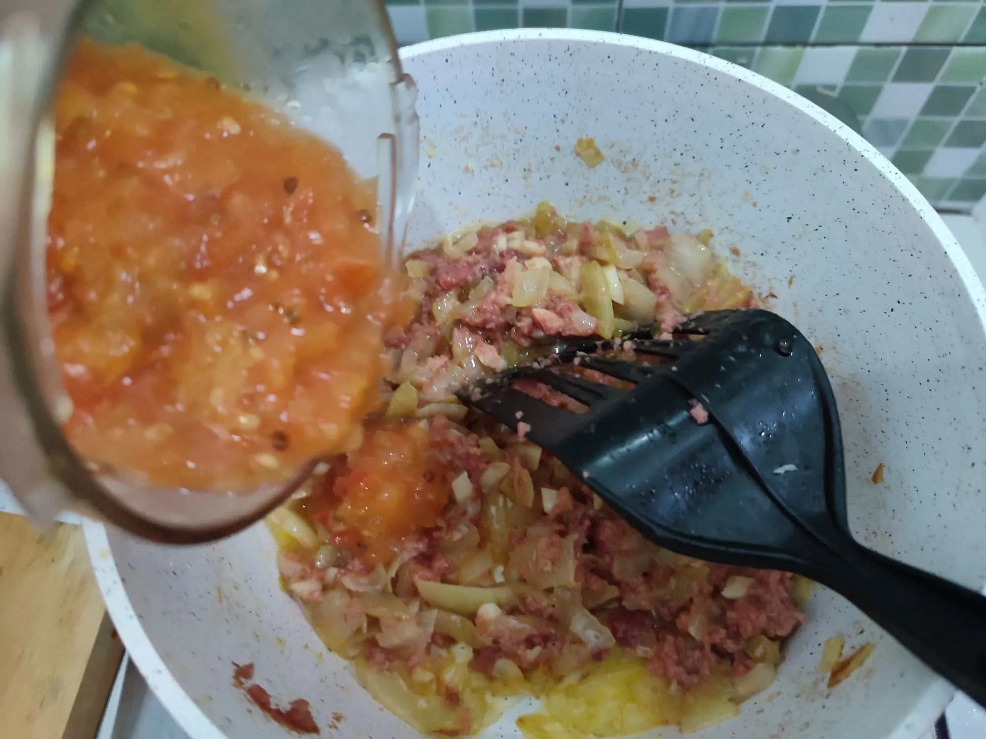 Step 5 Spaghetti Bolognese Kornet