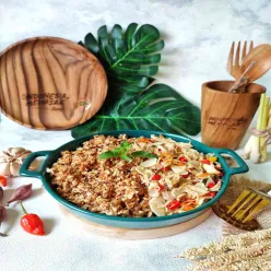 Nasi Oatmeal Ayam Suwir Sambal Matah