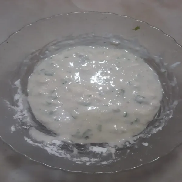 Campur semua bahan aci, koreksi rasa.