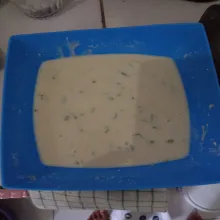 Masukan air aduk sampai rata dan tidak ada yang menggerindil.