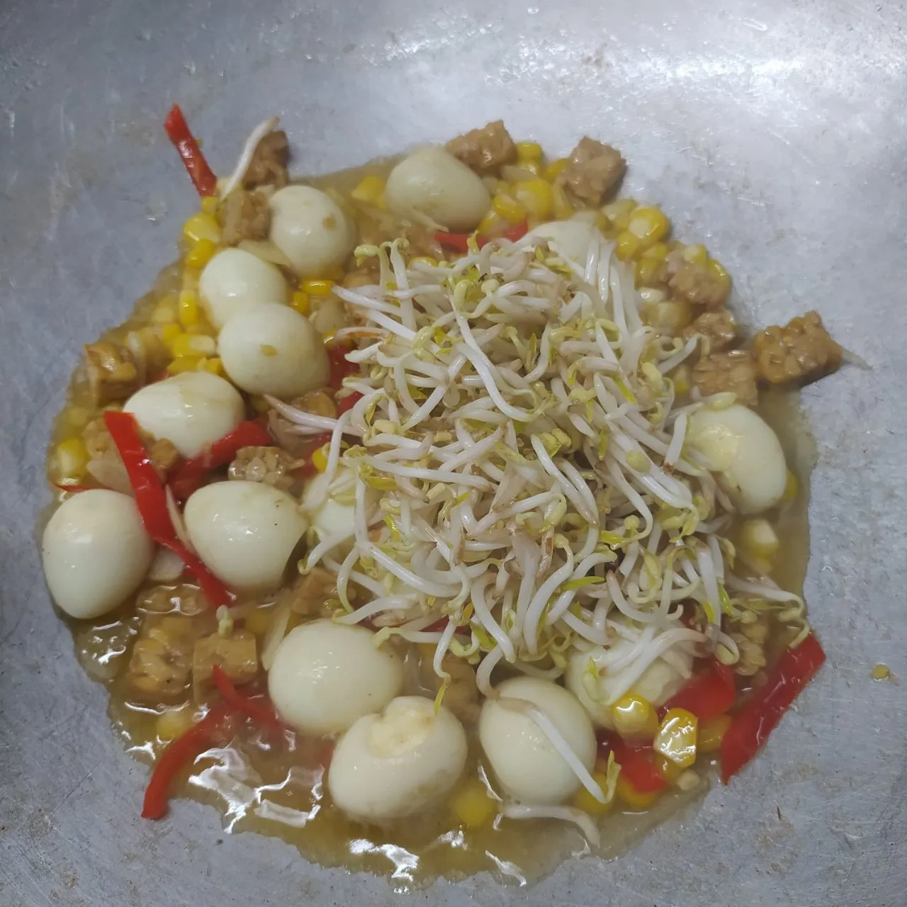 Step 5 Tumis Telur Puyuh Jagung Taoge