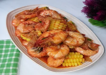 Udang Jagung Wortel Saus Padang