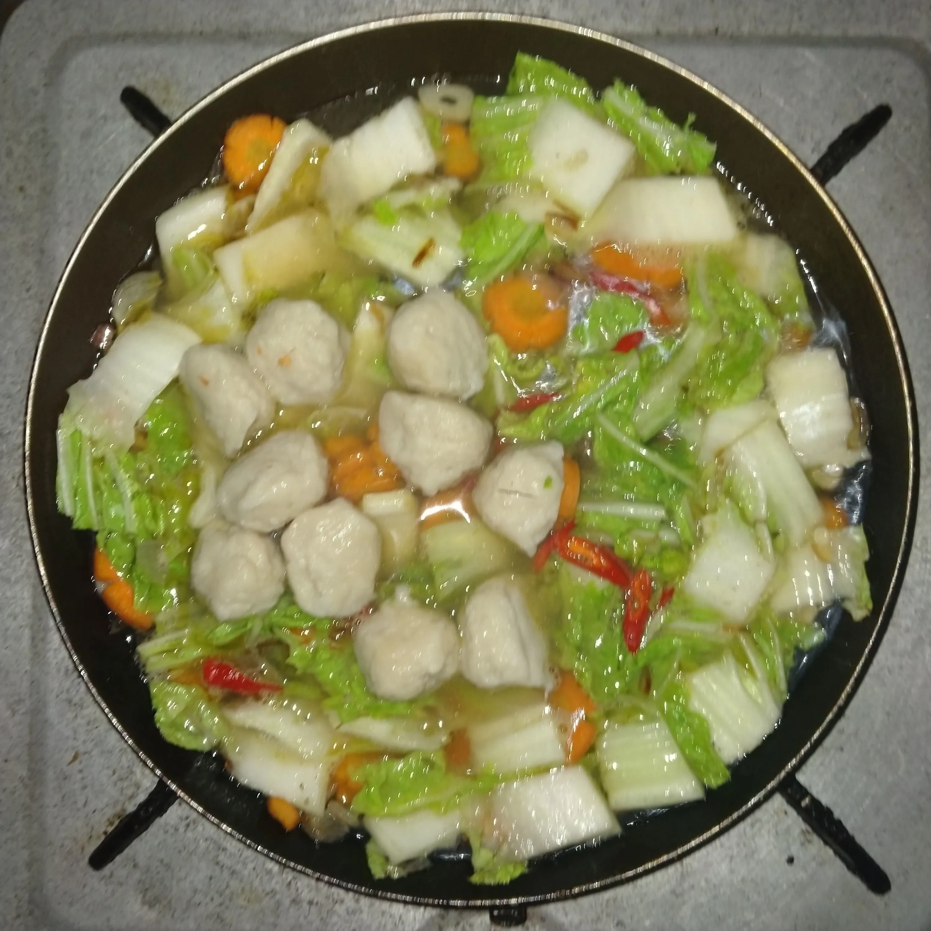Step 7 Cah Sawi Putih Wortel Bakso Saus Tiram