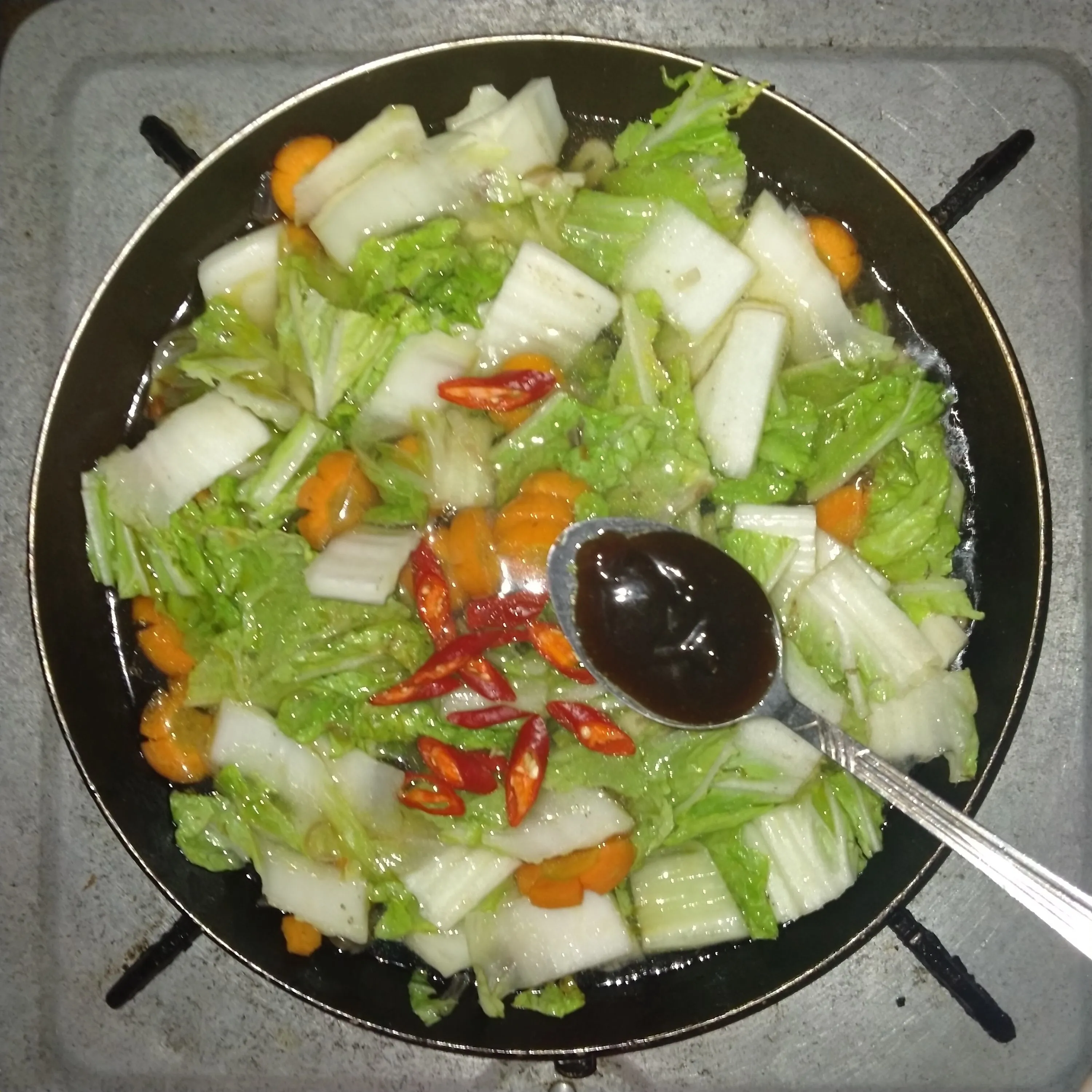 Step 6 Cah Sawi Putih Wortel Bakso Saus Tiram