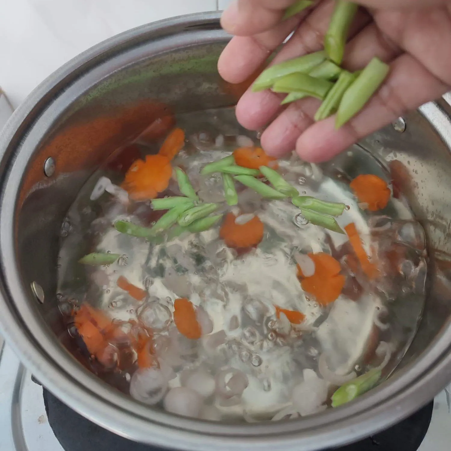 Step 4 Sup Bakso Wortel Buncis Segar