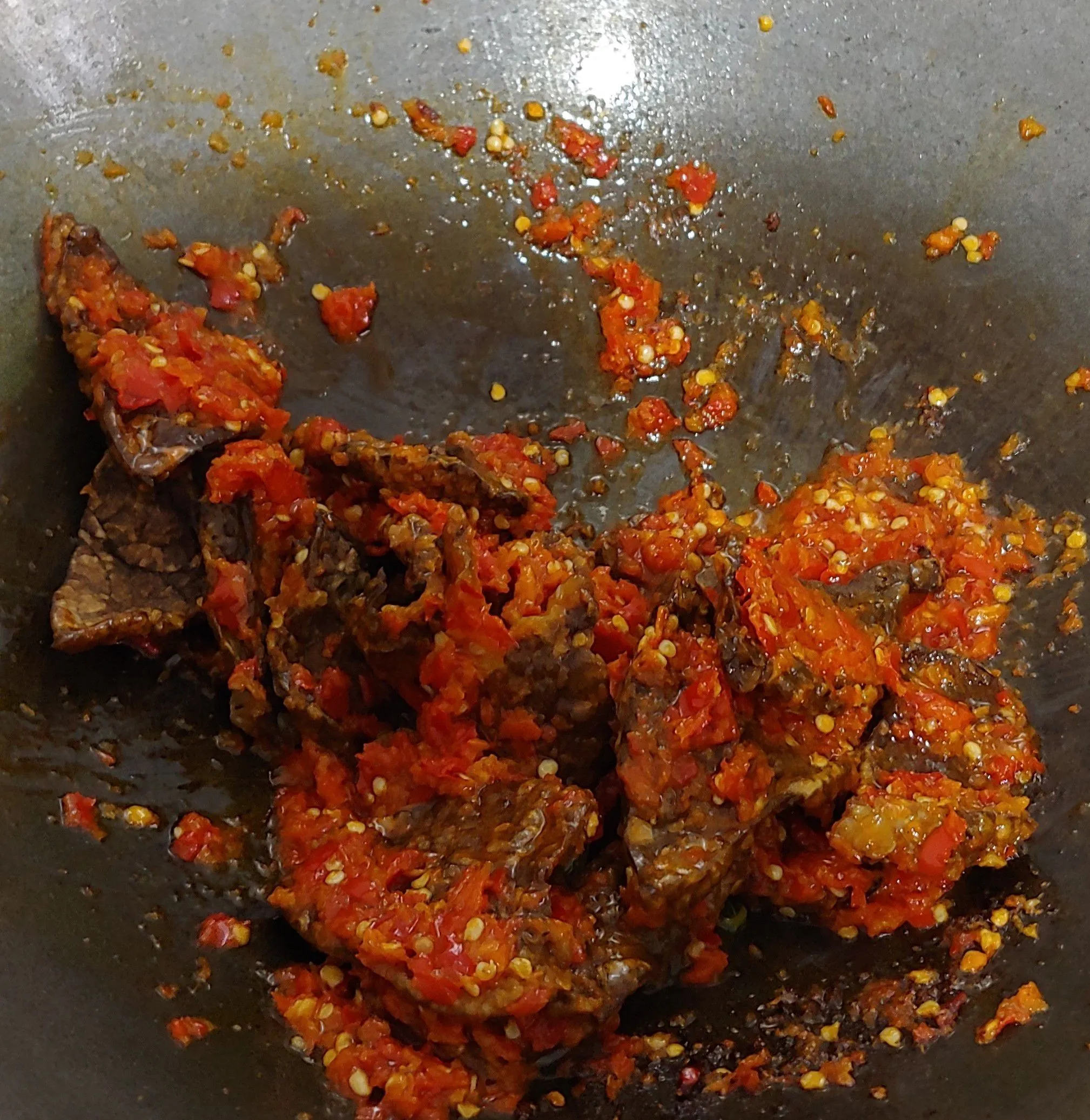 Step 8 Paru Sapi Balado
