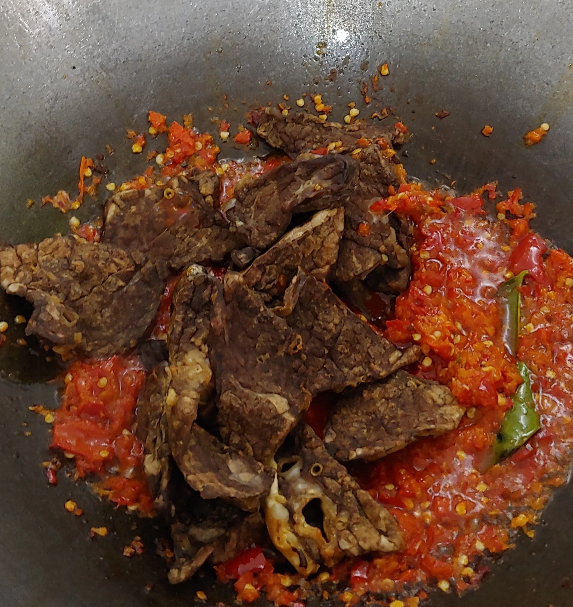 Step 6 Paru Sapi Balado
