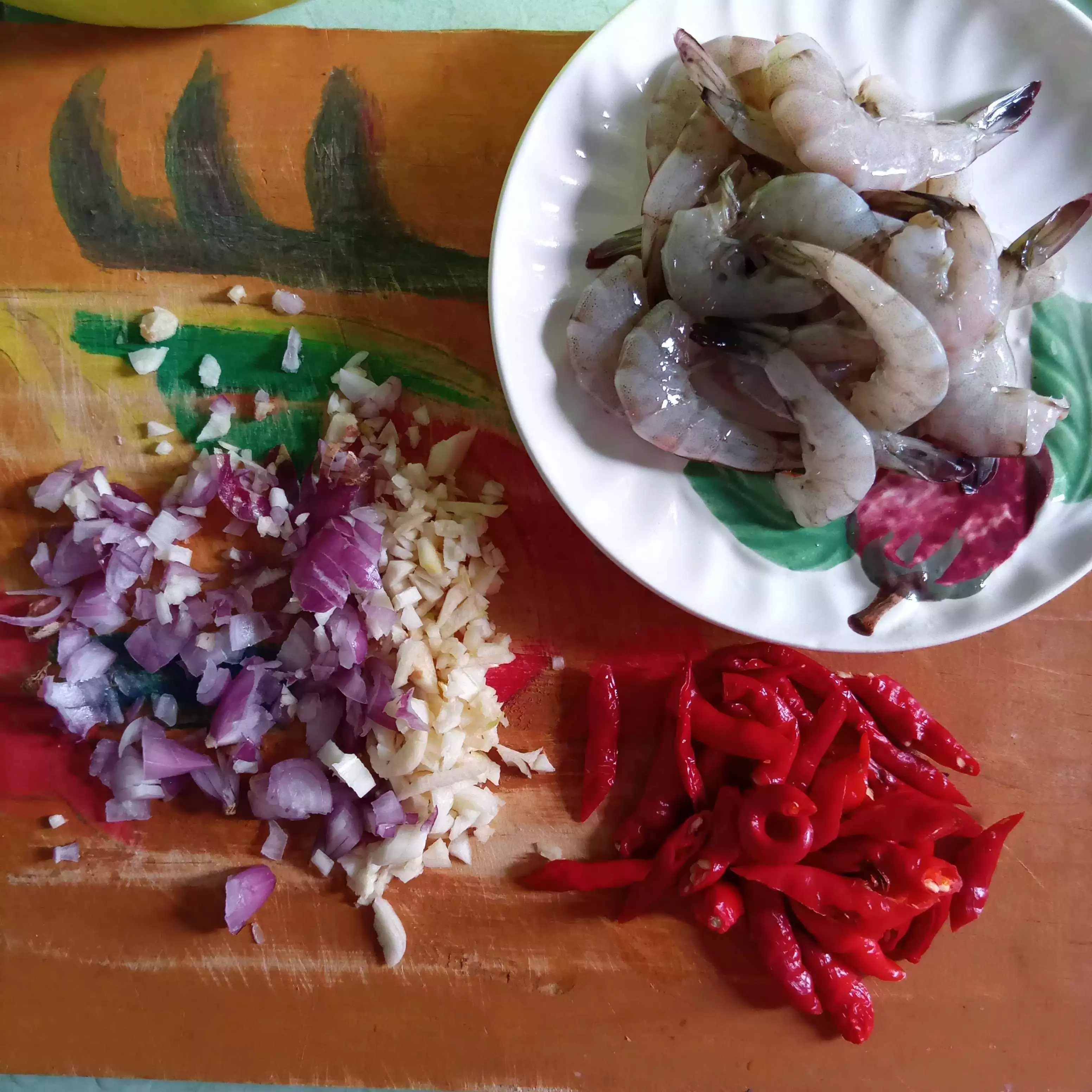 Step 1 Tumis Kuah Kangkung Udang