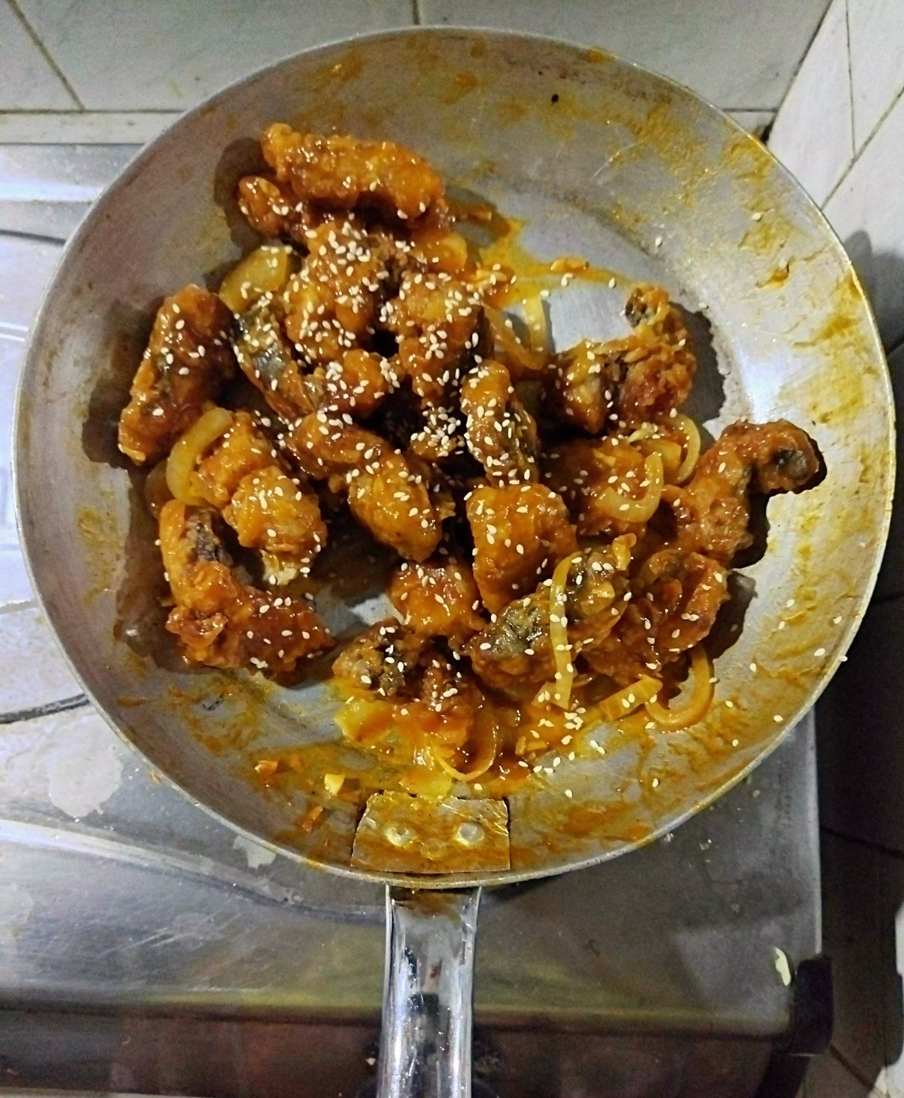 Step 7 Patin Crispy Saus Pedas