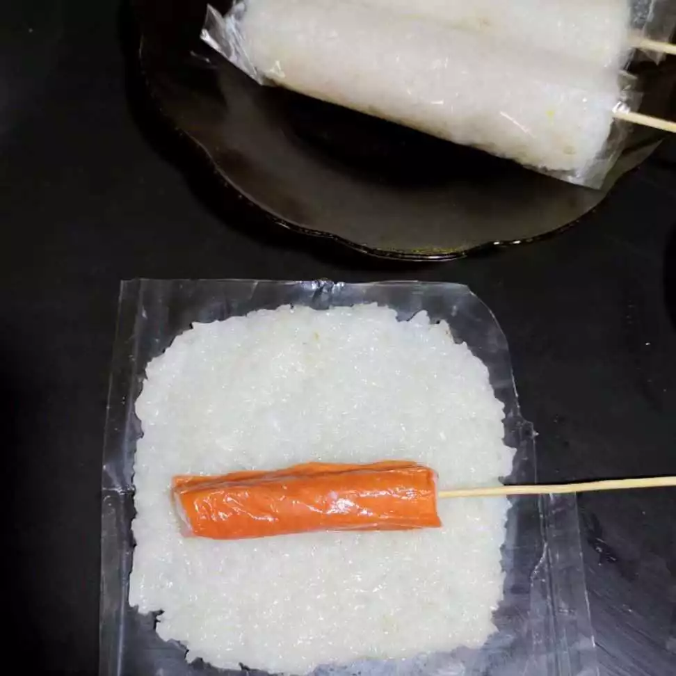 Step 3 Ketan Goreng Isi Crab Stick