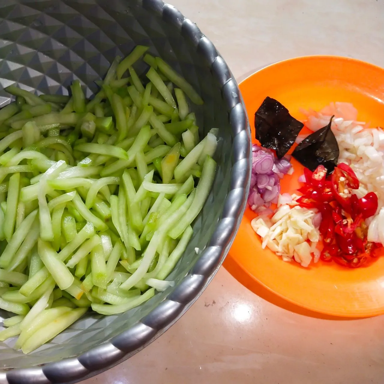 Step 1 Tumis Labu Siam