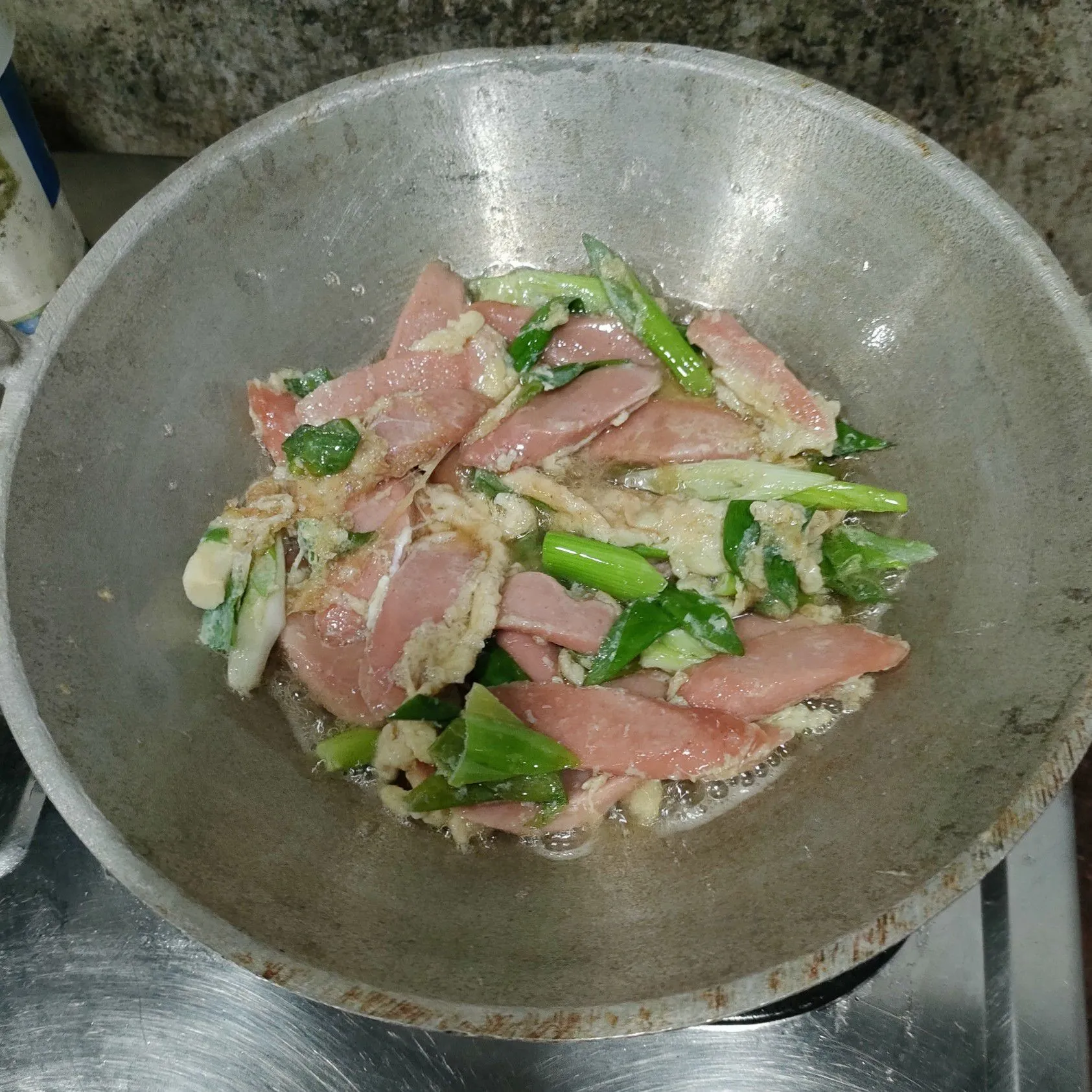 Step 4 Sosis Telur Daun Bawang