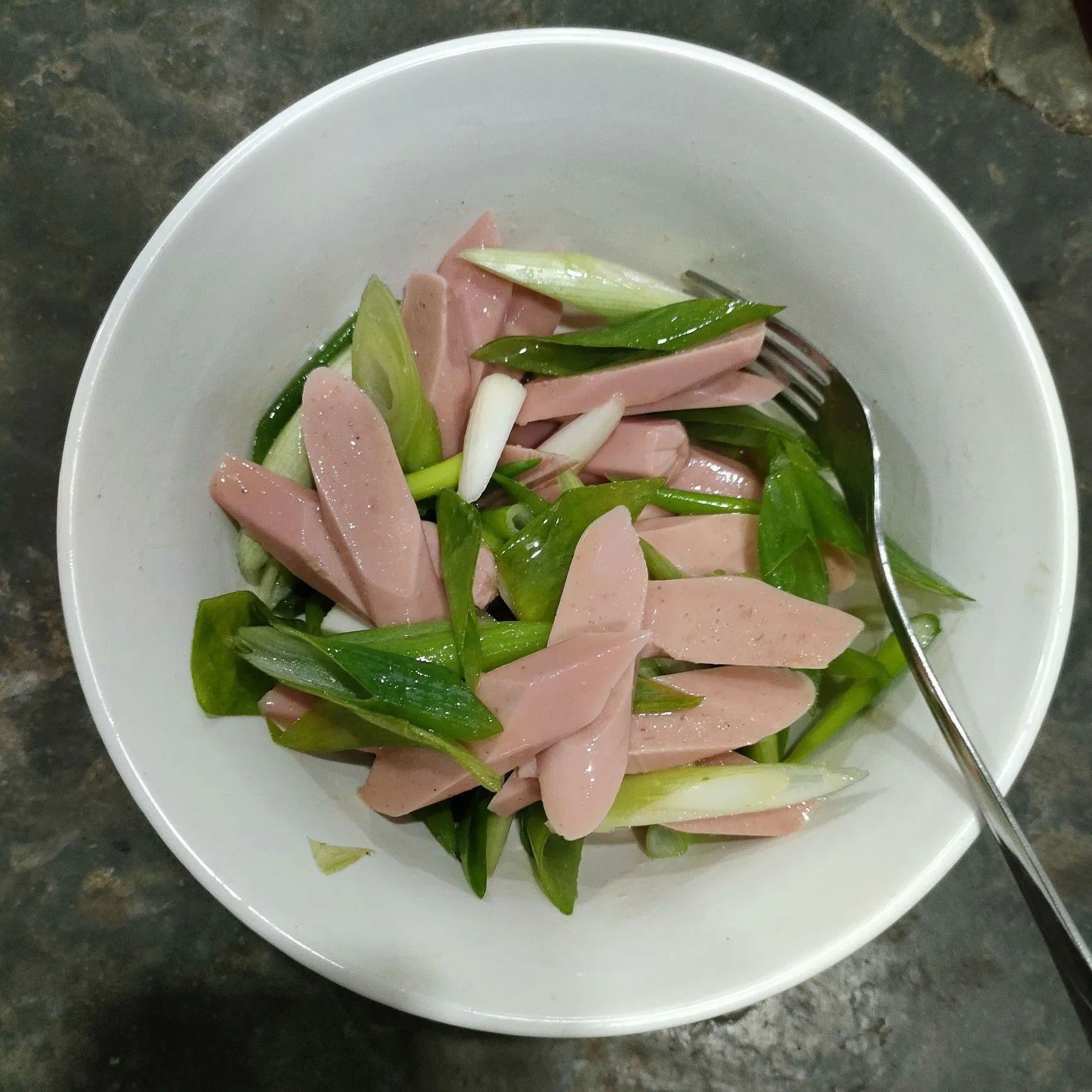 Step 3 Sosis Telur Daun Bawang
